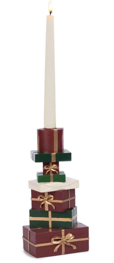 Portacandela pacchi regalo in resina - H.24 cm - Goodwill